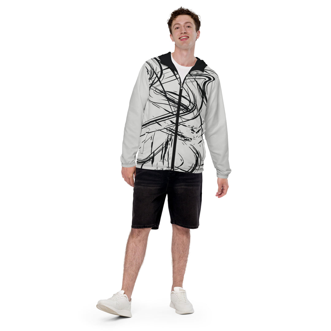 Men’s Windbreaker - Grey-Black Strings