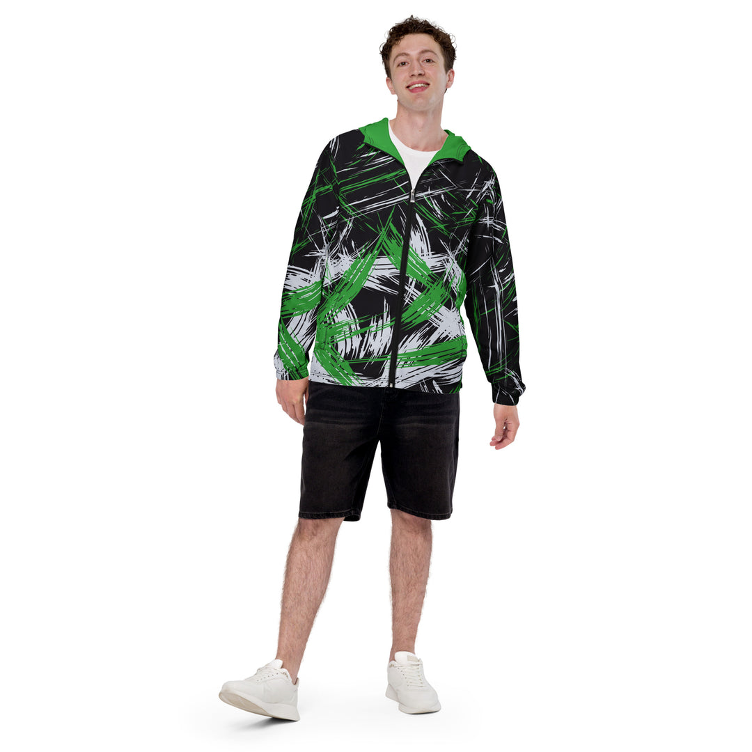 Men’s Windbreaker - Black-Green Chaos