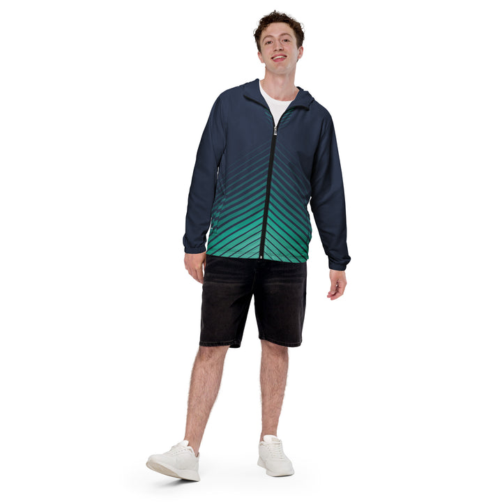 Men’s Windbreaker - Blue-Green Arrow