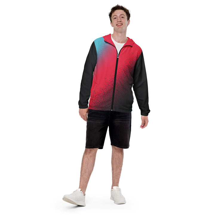 Men’s Windbreaker - Black-Red Dots