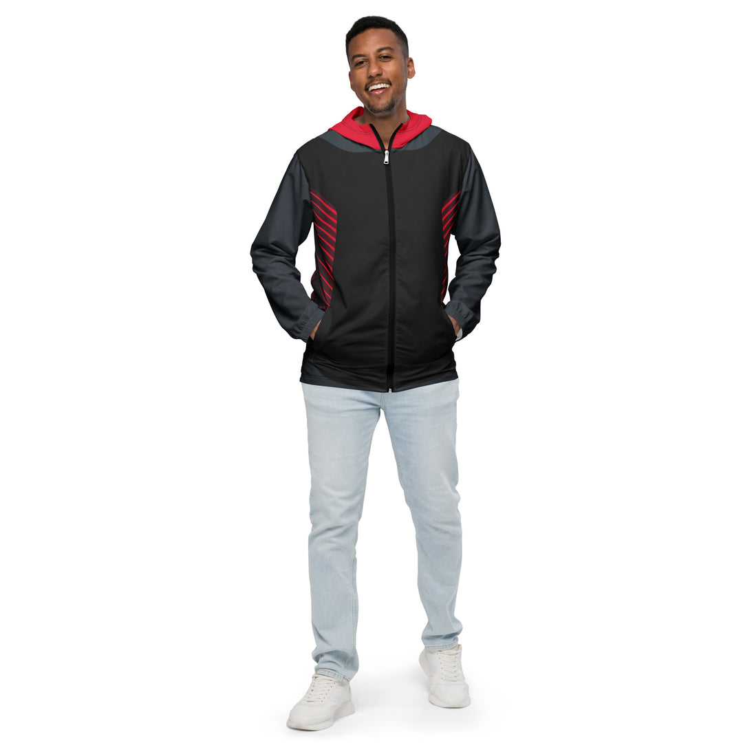 Men’s Windbreaker - Black-Red Hermes