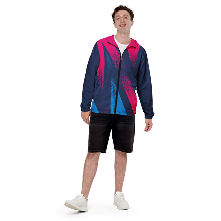 Men’s Windbreaker - Blue-Pink Dots