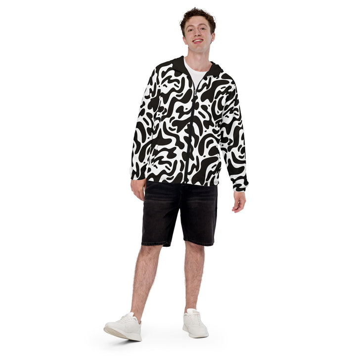 Men’s Windbreaker - Black-White Sketch