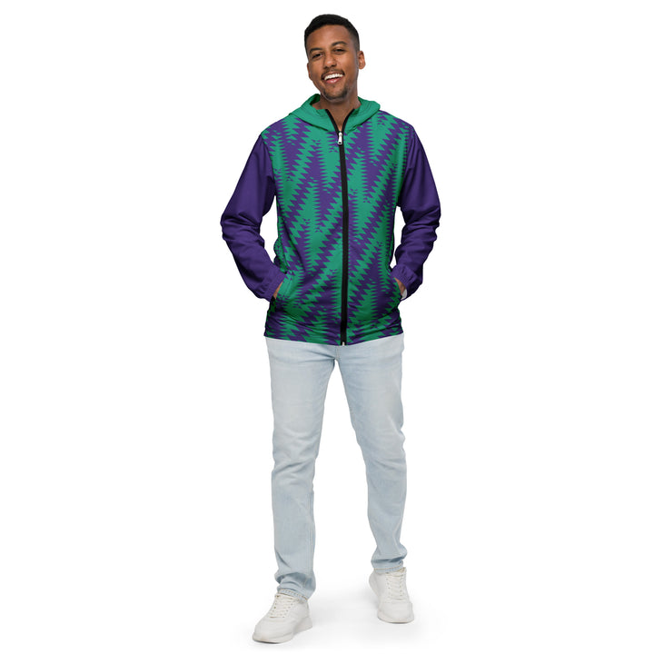 Men’s Windbreaker - Purple-Green Saw