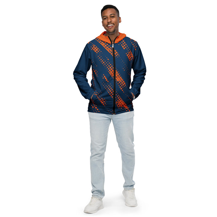 Men’s Windbreaker - Blue-Orange Halftone