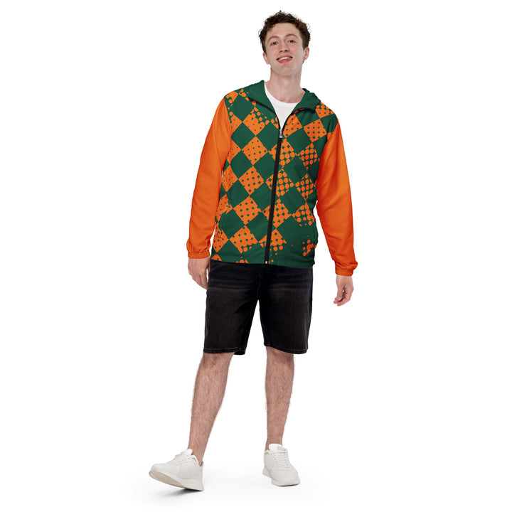 Men’s Windbreaker - Green-Orange Card