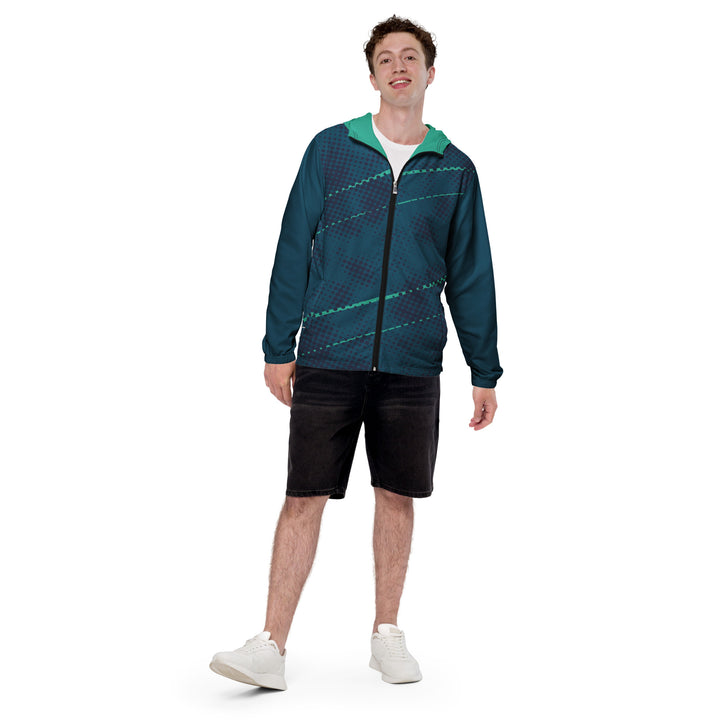 Men’s Windbreaker - Blue-Green Halftone