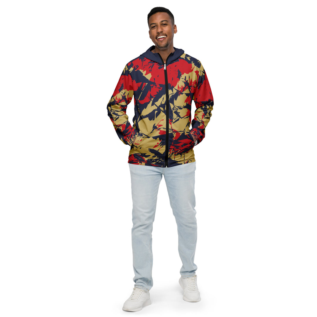 Men’s Windbreaker - Beige-Red Delusion