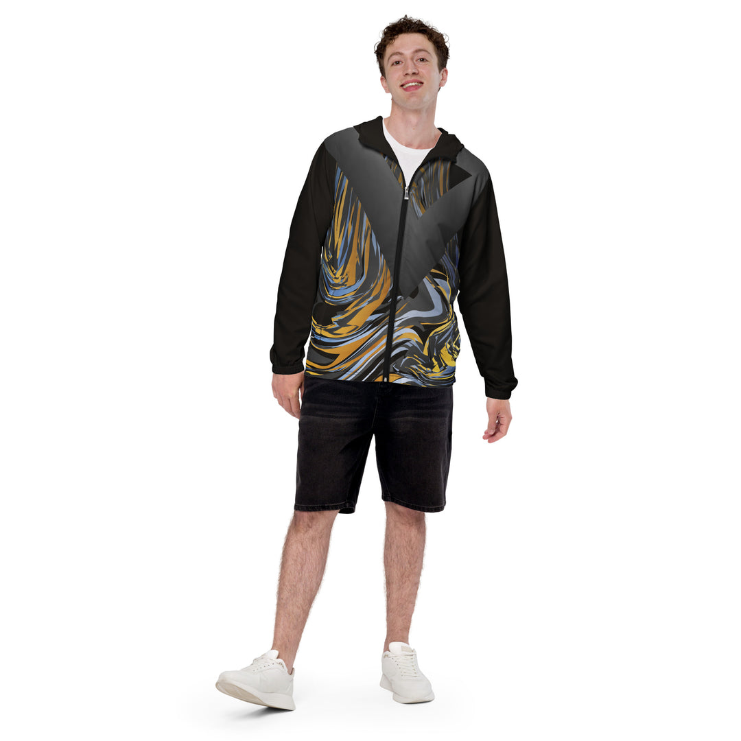 Men’s Windbreaker - Beige-Black Triangle