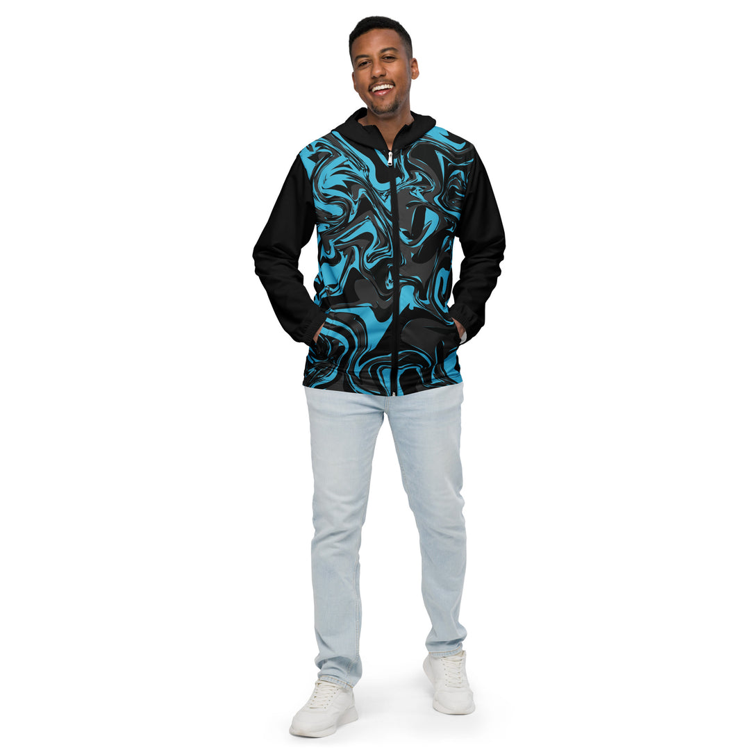 Men’s Windbreaker - Black-Blue Bluff