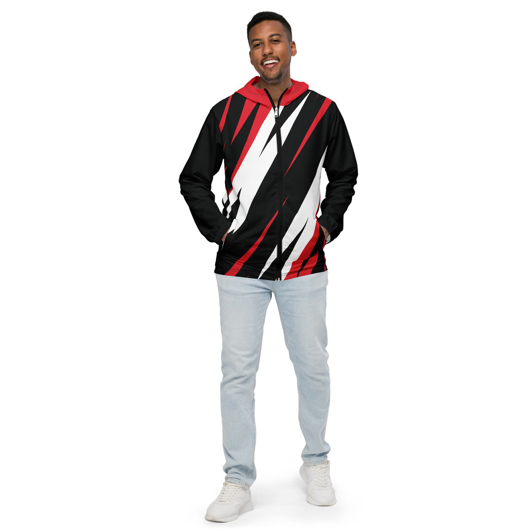 Men’s Windbreaker - Black-Red Bolt