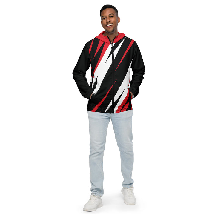 Men’s Windbreaker - Black-Red Bolt