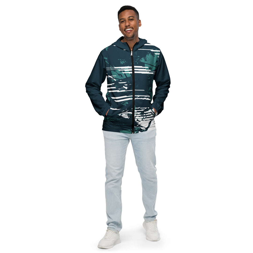 Men’s Windbreaker - Green-White Aware