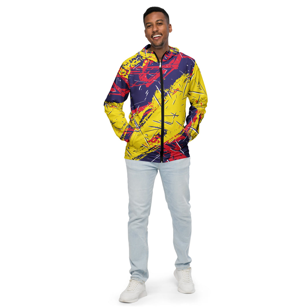 Men’s Windbreaker - Purple-Yellow Stream