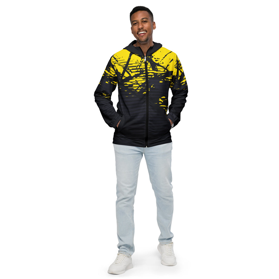 Men’s Windbreaker - Grey-Yellow Shape