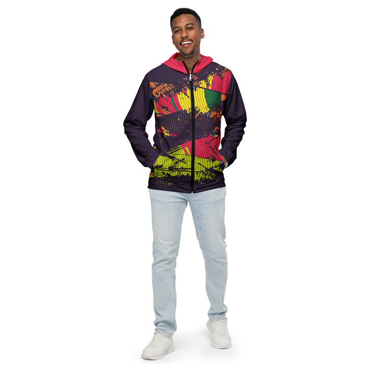 Men’s Windbreaker - Purple-Pink Curve