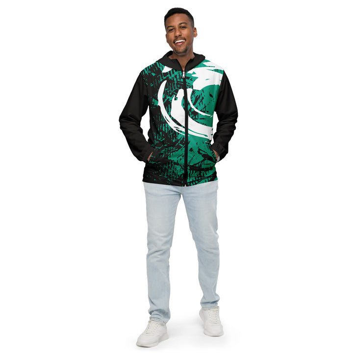 Men’s Windbreaker - Black-Green Rescue