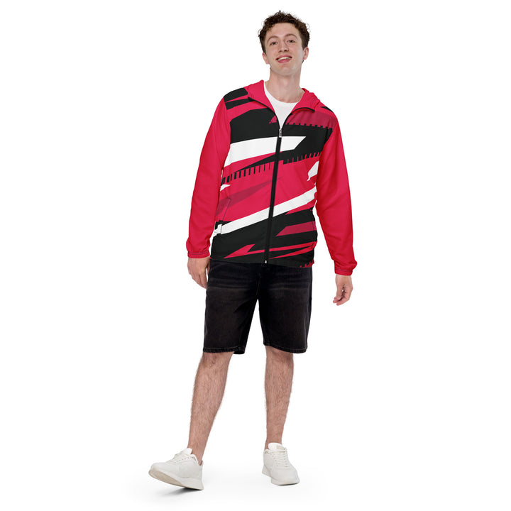 Men’s Windbreaker - Pink-Black Simple