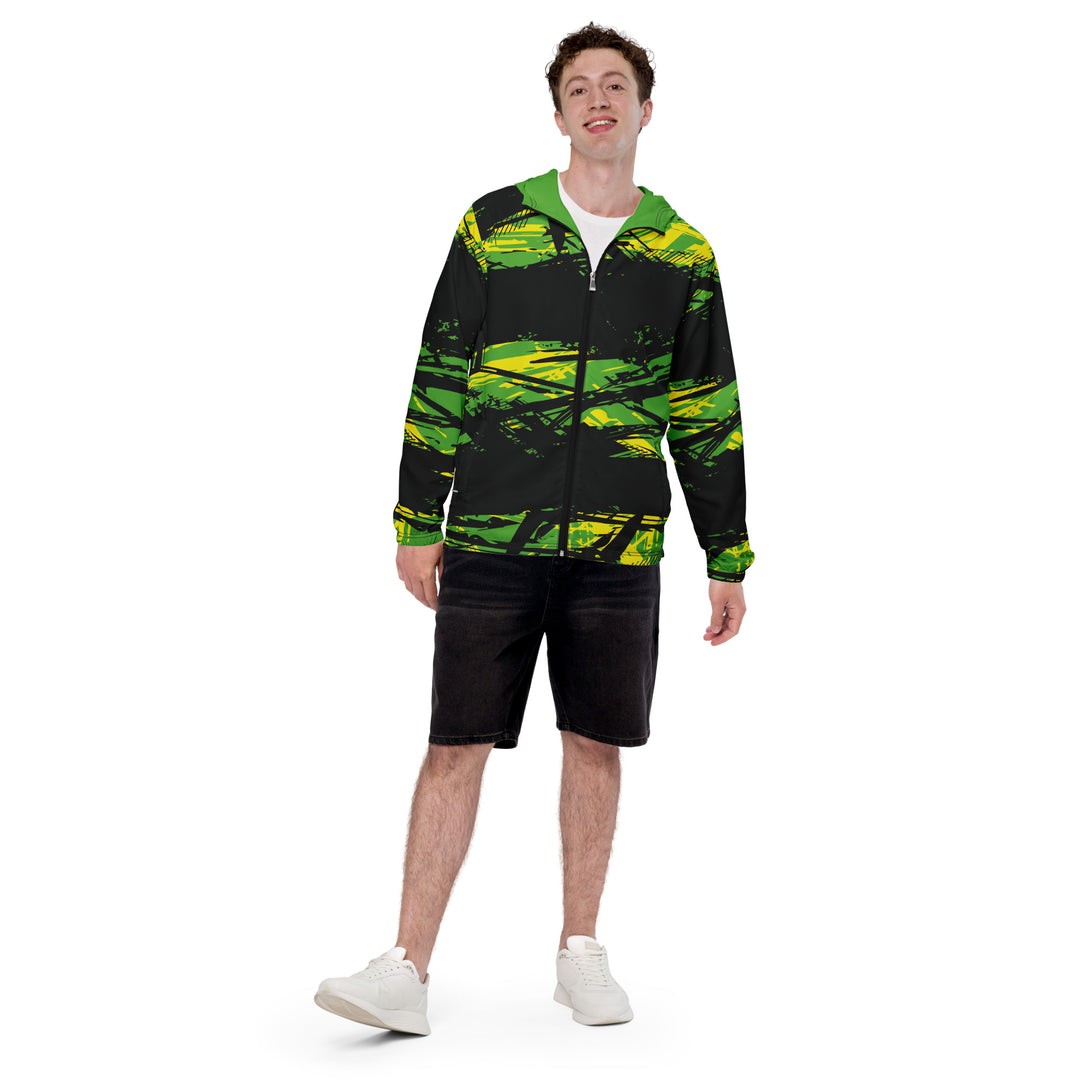 Men’s Windbreaker - Black-Green Invade