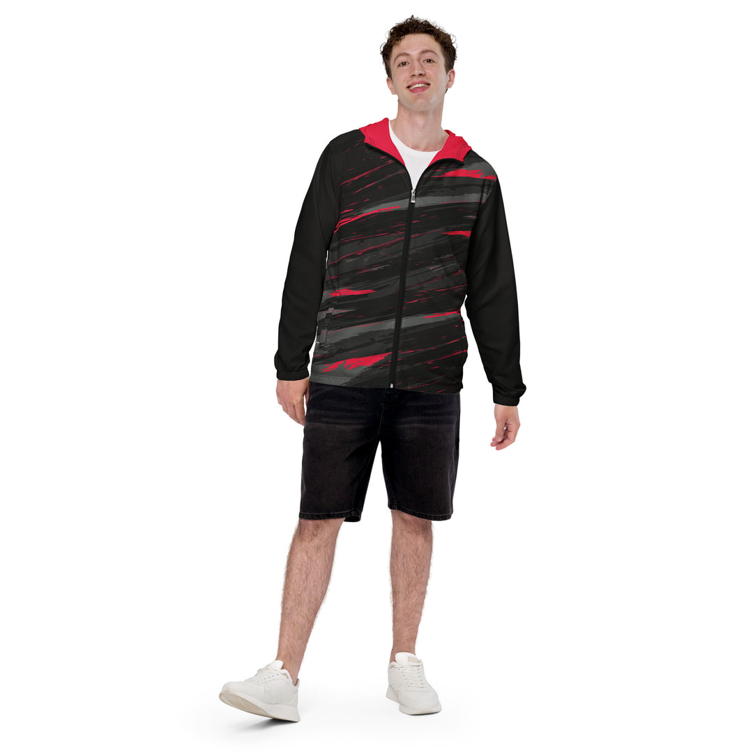 Men’s Windbreaker - Black-Red Sparks