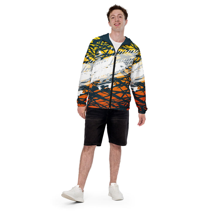 Men’s Windbreaker - Orange-White Wire