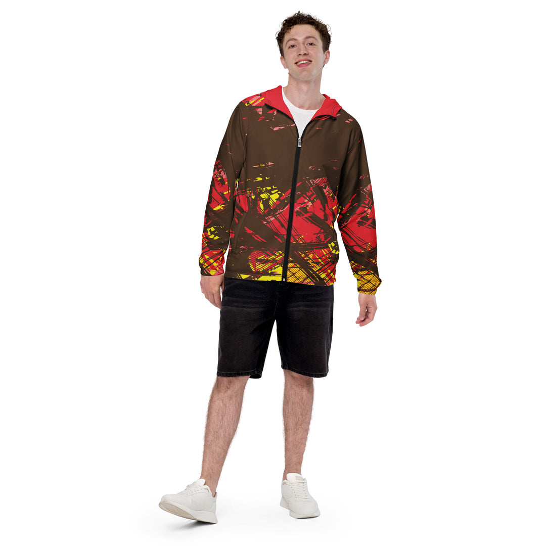 Men’s Windbreaker - Red-Yellow Trick