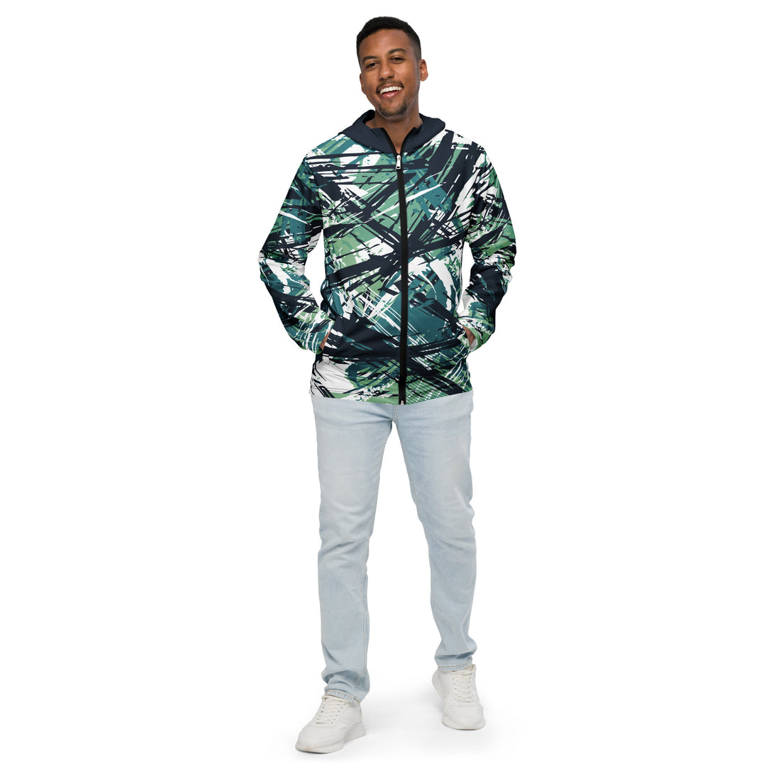 Men’s Windbreaker - Green-White Trick