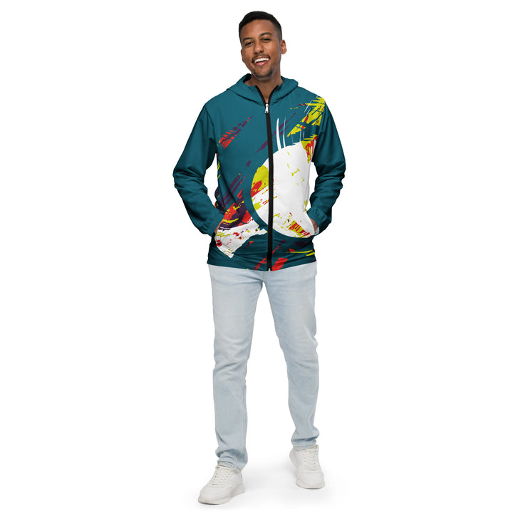 Men’s Windbreaker - Blue-White Globe