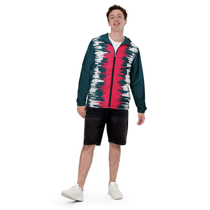 Men’s Windbreaker - Blue-Pink Carpet