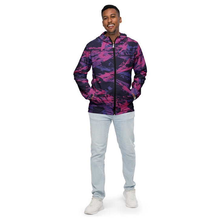 Men’s Windbreaker - Purple-Pink Script