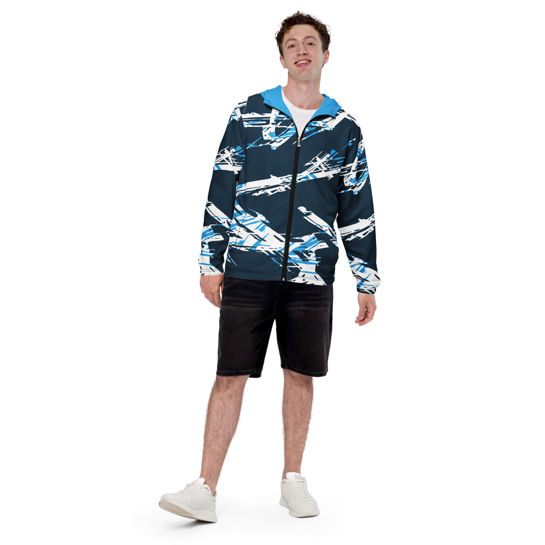 Men’s Windbreaker - Blue-White Wire