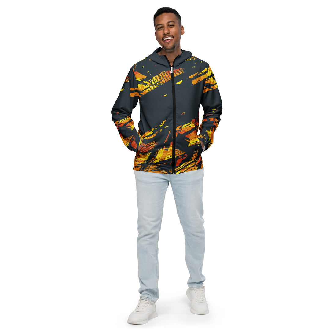 Men’s Windbreaker - Grey-Orange Ruin