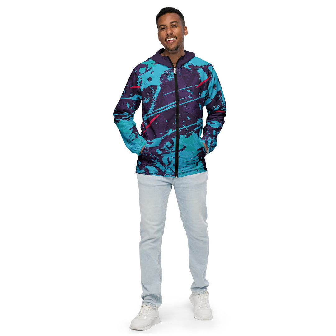 Men’s Windbreaker - Purple-Turquoise Deep