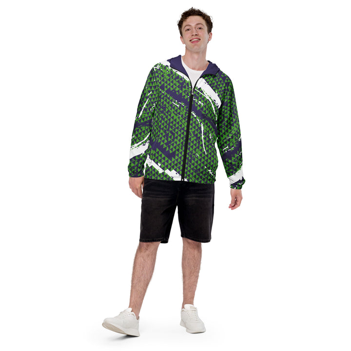 Men’s Windbreaker - Green-Purple Peak