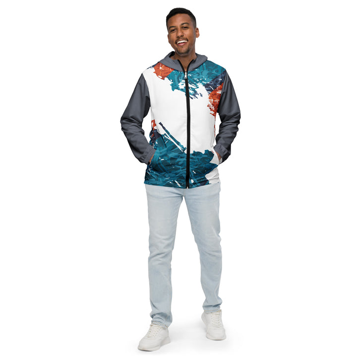 Men’s Windbreaker - Turquoise-White Split