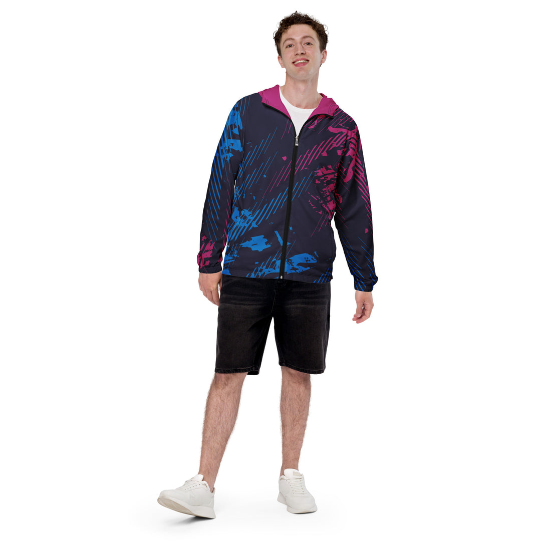 Men’s Windbreaker - Blue-Pink Spot