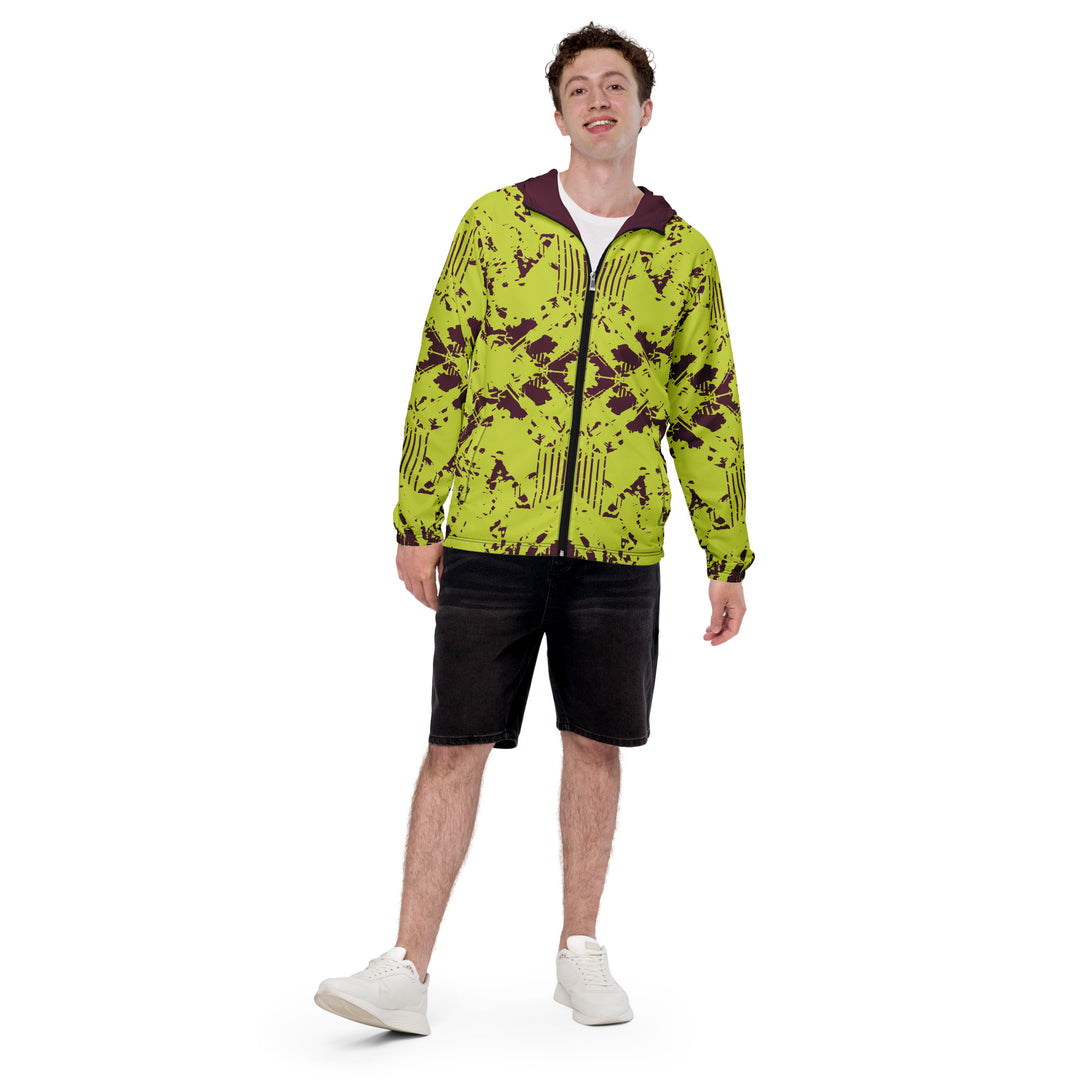 Men’s Windbreaker - Green-Brown Patch