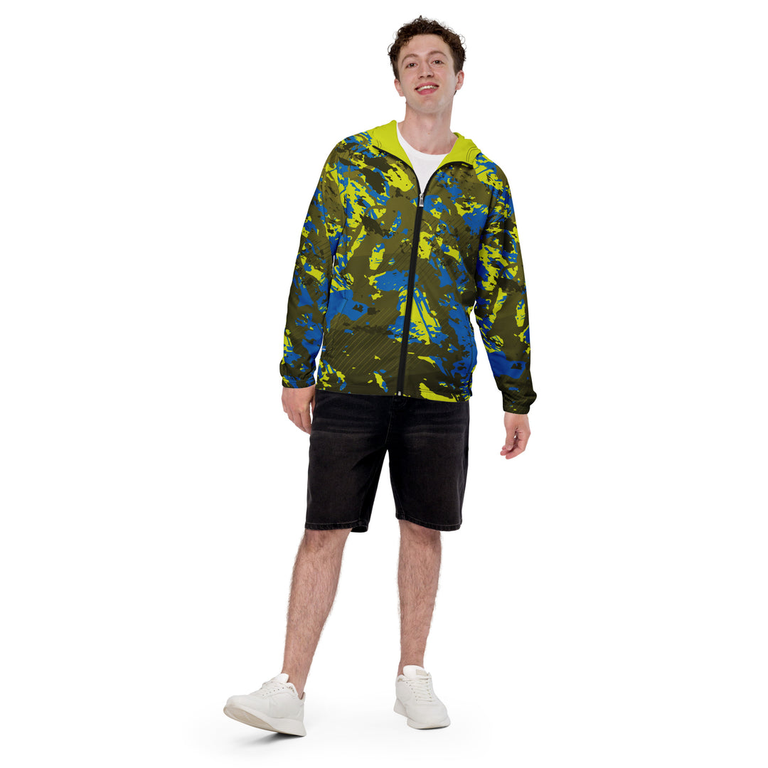 Men’s Windbreaker - Green-Blue Shards