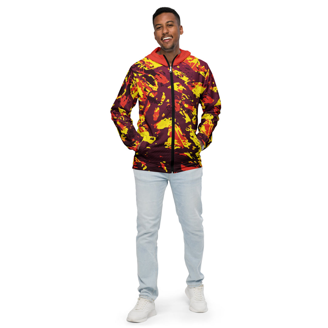 Men’s Windbreaker - Red-Yellow Shards