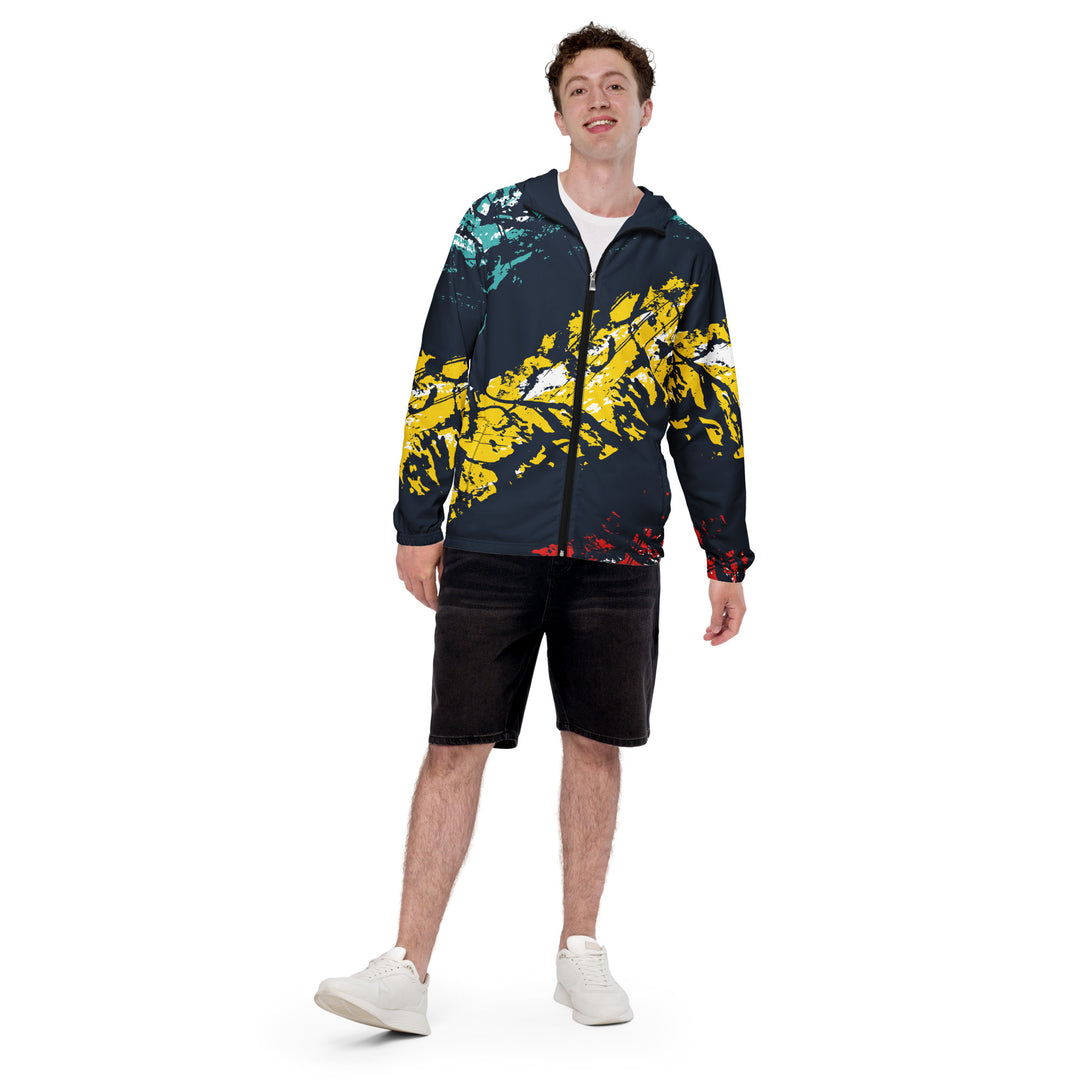 Men’s Windbreaker - Blue-Yellow Trace