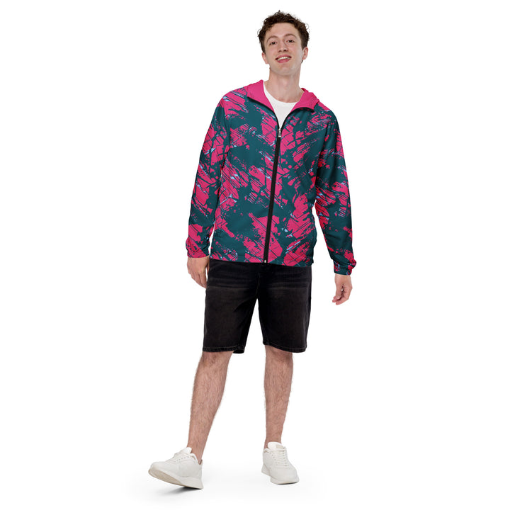 Men’s Windbreaker - Blue-Pink Eruption