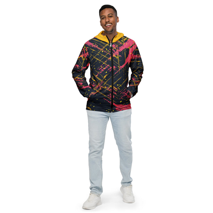 Men’s Windbreaker - Black-Pink Space