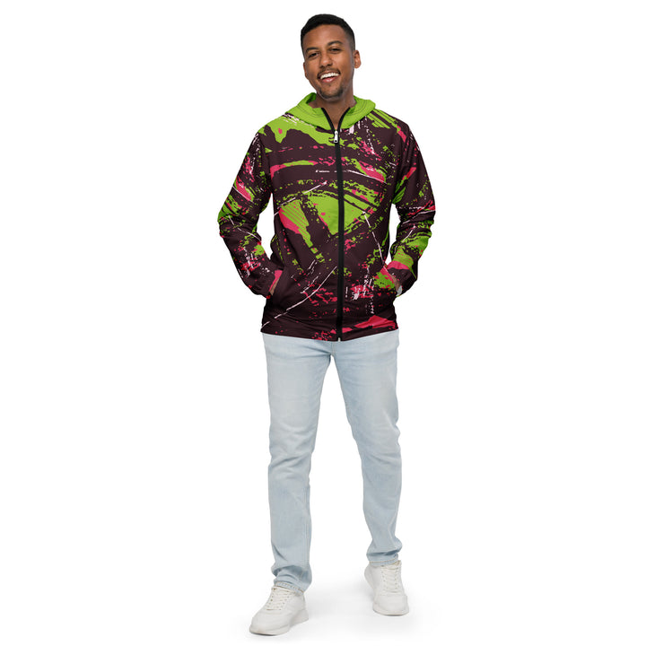 Men’s Windbreaker - Green-Pink Stir