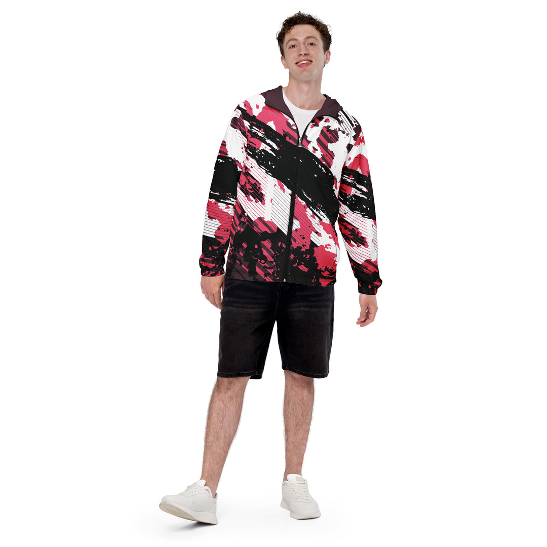 Men’s Windbreaker - Black-Pink Beat