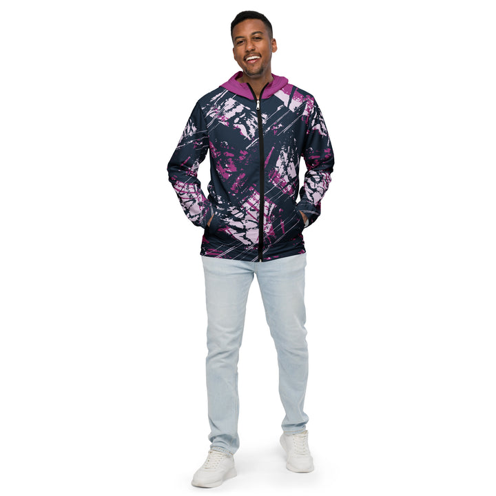 Men’s Windbreaker - Blue-Pink Distract