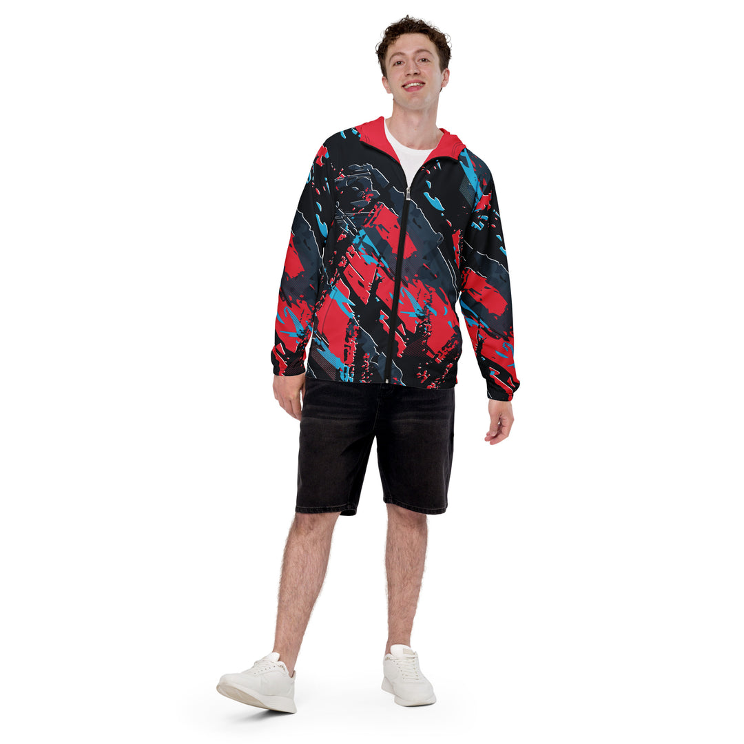 Men’s Windbreaker - Black-Red Labor