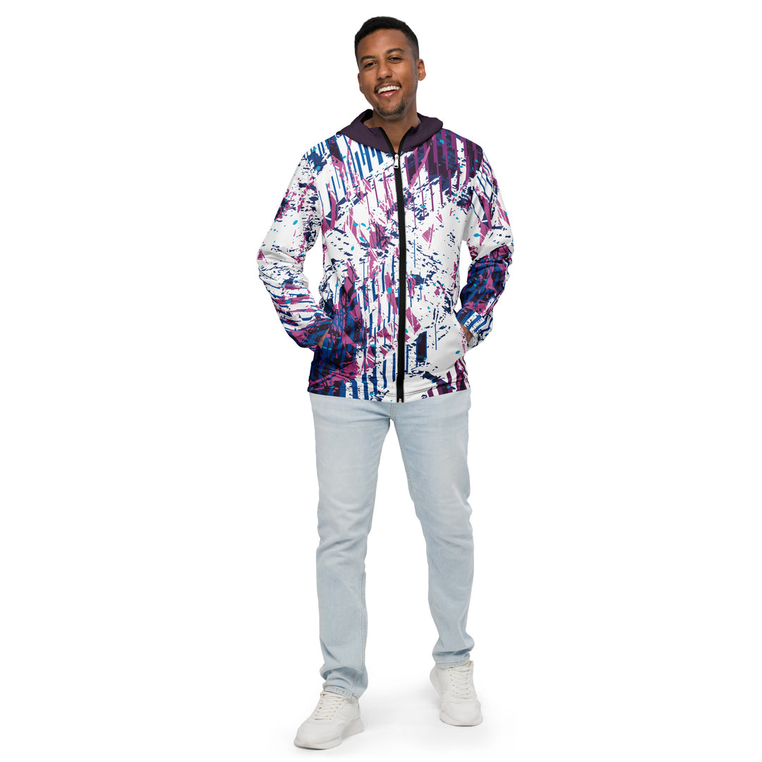 Men’s Windbreaker - White-Purple Trace