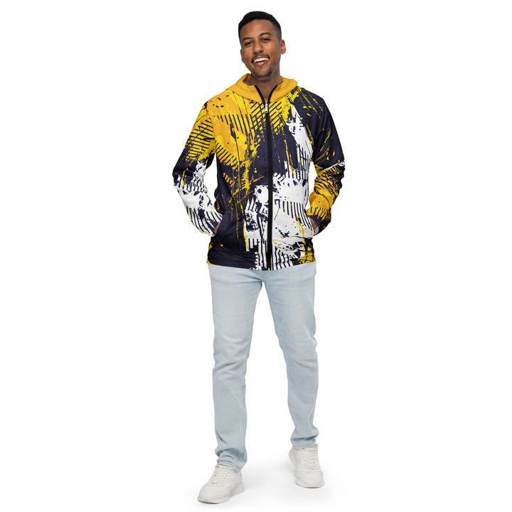 Men’s Windbreaker - White-Yellow Create