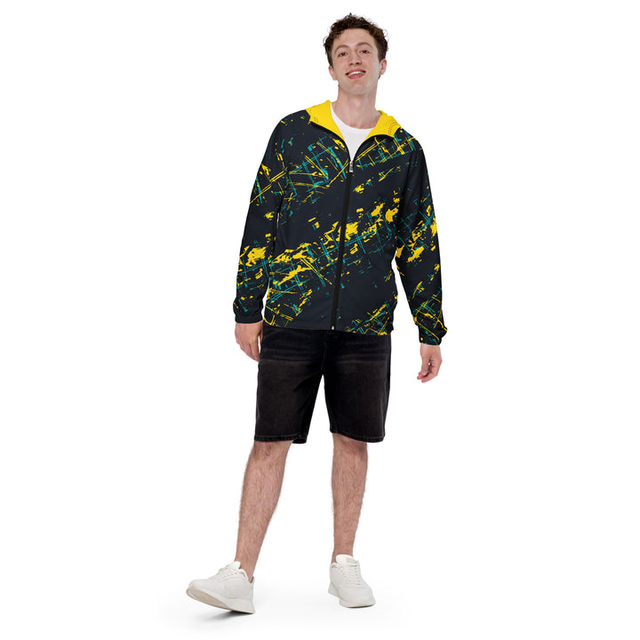 Men’s Windbreaker - Blue-Yellow Construct