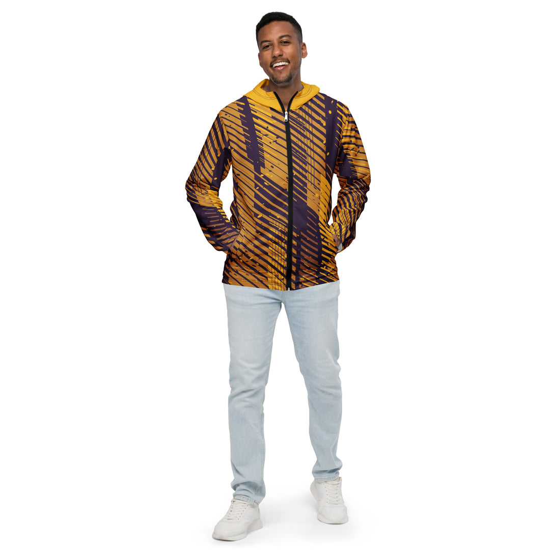 Men’s Windbreaker - Yellow-Purple Tracks